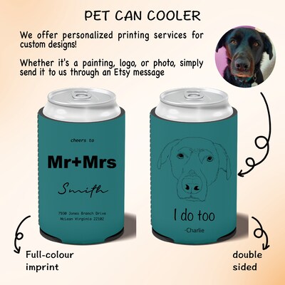 Cheers Personalized Pet Can cooler, beer hugger, Stubby Cooler, engage party favor, promotional product, wedding favor gift - image4